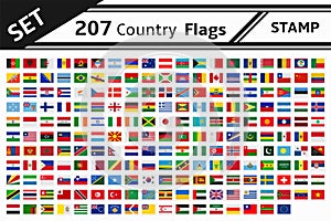 207 country flags stamp