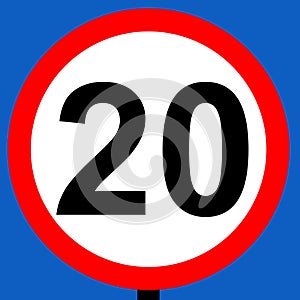 20mph speed limit sign