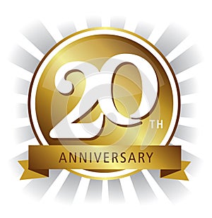 20th anniversary badge gold