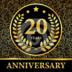 20th Anniversary celebration. Celebration 20th anniversary event party template. Vector stock illustration.