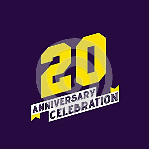 20th Anniversary Celebration vector design, 20 years anniversary