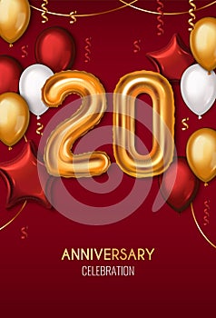 20th anniversary celebration vertical banner