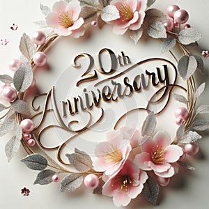 20th Anniversary Floral Garland Celebration Design