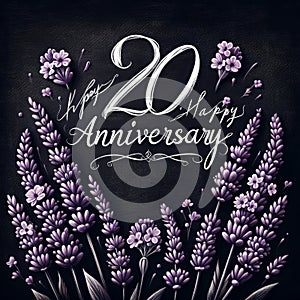 20th Anniversary Lavender Chalkboard Celebration