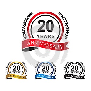 20th anniversary years circle ribbon