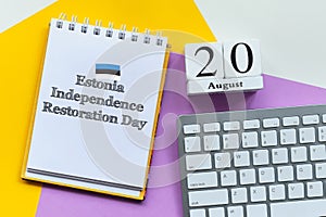 20th august - Estonia Independence Restoration Day. Twentieth day month calendar