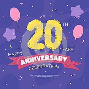 20th year anniversary celebration banner