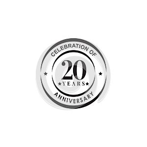 20th year anniversary emblem logo design template