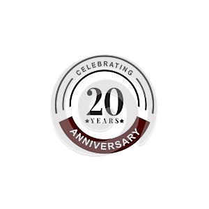 20th year anniversary emblem logo design template