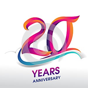 20th Years Anniversary celebration logo, birthday vector design