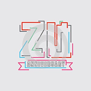 20th Years Anniversary Logo Birthday Celebration Abstract Design Vector