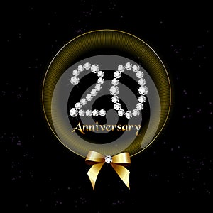 20th years happy birthday anniversary card invitation diamonds number