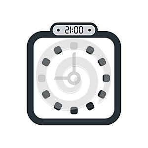 The 21:00, 9 pm icon isolated on white background, clock and watch, timer, countdown symbol, stopwatch, digital timer vector icon