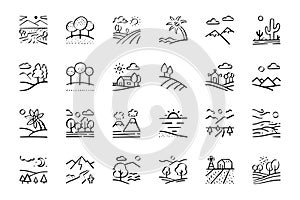 21 lanscape icon doodle sketch line