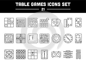 21 Table Games Black Stroke Icon Or Symbols