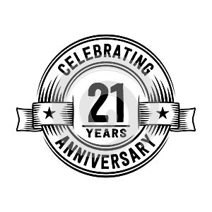 21 years anniversary celebration logotype. 21st years logo. Vector and illustration.