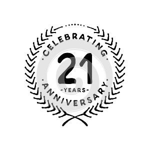 21 years design template. 21st vector and illustration