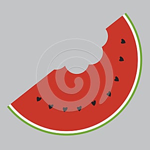 210 watermelon, vector illustration, isolate on gray background