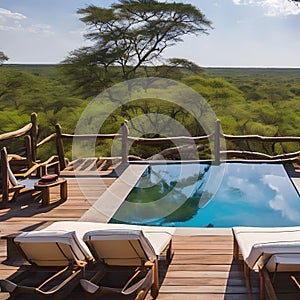 215 A luxurious safari lodge with spacious tented suites, guided wildlife safaris, and breathtaking views of the African savanna