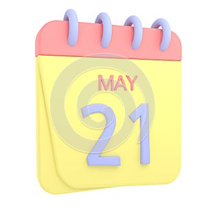 21st May 3D calendar icon