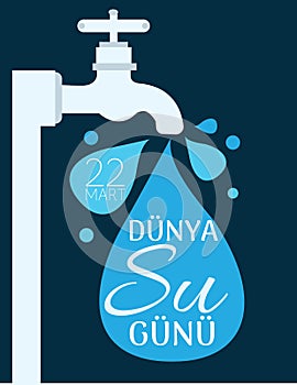 22 March World Water Day Translate: 22 Mart Dunya Su Gunu