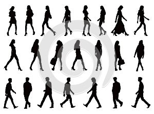 22 people silhouettes collection