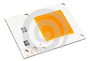 220V LED COB chip on board unit isolated in white background - diagonal isometric perspective