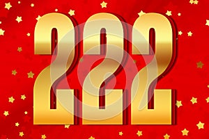 222 two hundred and twenty-two Gold number count template poster. icon event