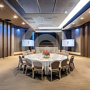 226 A contemporary conference center with cutting-edge audiovisual technology, flexible meeting spaces, and impeccable service,