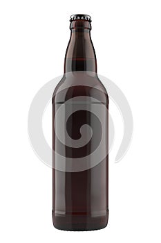 22oz Beer Bottle Isolated on White.