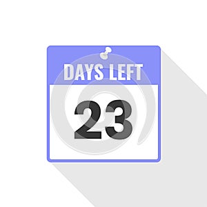 23 Days Left Countdown sales icon. 23 days left to go Promotional banner