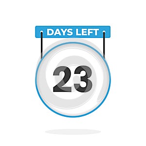 23 Days Left Countdown for sales promotion. 23 days left to go Promotional sales banner