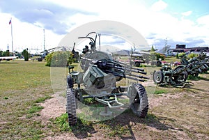 23 mm the coupled antiaircraft emplacement. The technical museum of K.G. Sakharov under the open sky in the city of Togliatti.