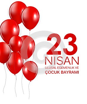 23 nisan cocuk baryrami. Translation: Turkish April 23 Childrens Day Vector Illustration