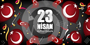 23 nisan ulusal egemenlik ve cocuk bayrami, 23 April, National Sovereignty and Childrens Day vector illustration background