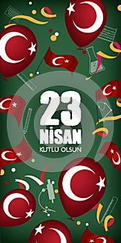 23 nisan ulusal egemenlik ve cocuk bayrami, 23 April, National Sovereignty and Childrens Day vector illustration background