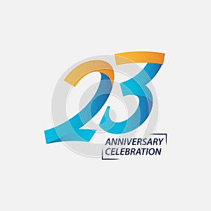 23 Year Anniversary Celebration Vector Template Design Illustration