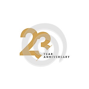 23 Year Anniversary Vector Template Design Illustration