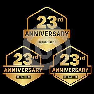 23 years anniversary celebration logotype. 23rd aniversary logo collection