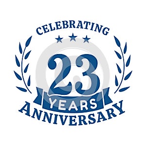 23 years anniversary celebration logotype. 23rd anniversary logo. Vector and illustration.