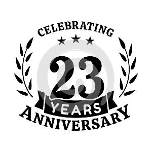 23 years anniversary celebration logotype. 23rd anniversary logo. Vector and illustration.