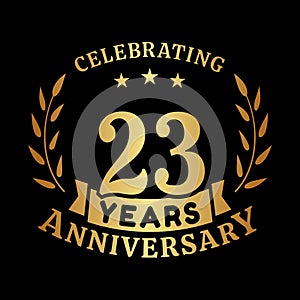 23 years anniversary celebration logotype. 23rd anniversary logo. Vector and illustration.