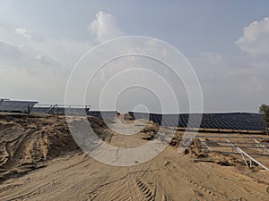 230 MW solar plant structure and Module mounting work in progress