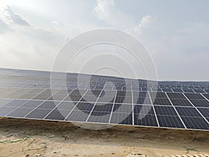 230 MW solar plant structure and Module mounting work in progress