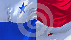 230. Panama Flag Waving in Wind Continuous Seamless Loop Background.
