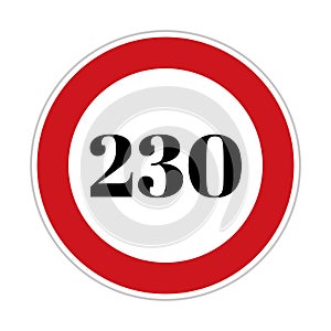 230 speed limit sign board, road side sign board for control speed