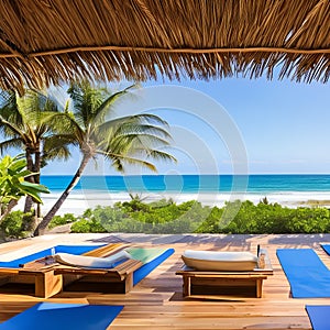 230 A tranquil beachfront yoga retreat with open-air studios, meditation gardens, and rejuvenating wellness programs, offering a