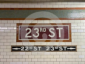 23rd Street Subway - New York City