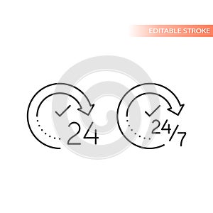 24 7 non stop arrow circle loop vector icon