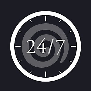 24/7 - non-stop continous availability during every hour and day of the week